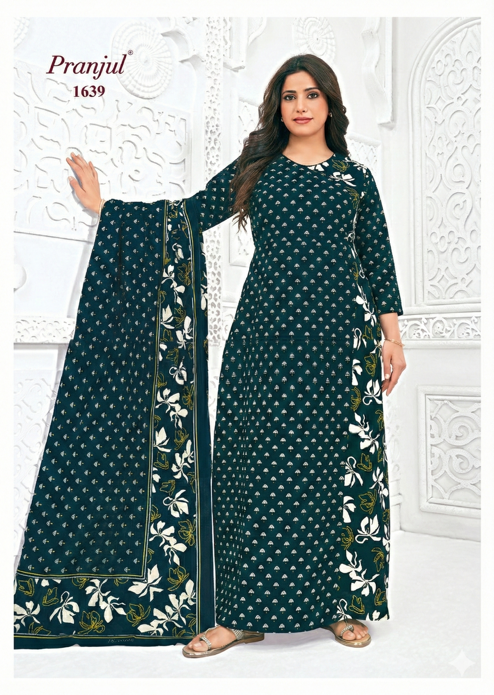 Long Sleeve Nighty Dupatta - 1639