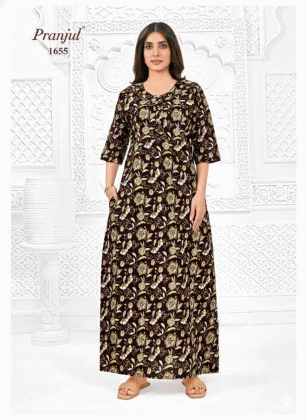 Long Sleeve Nighty - 1655