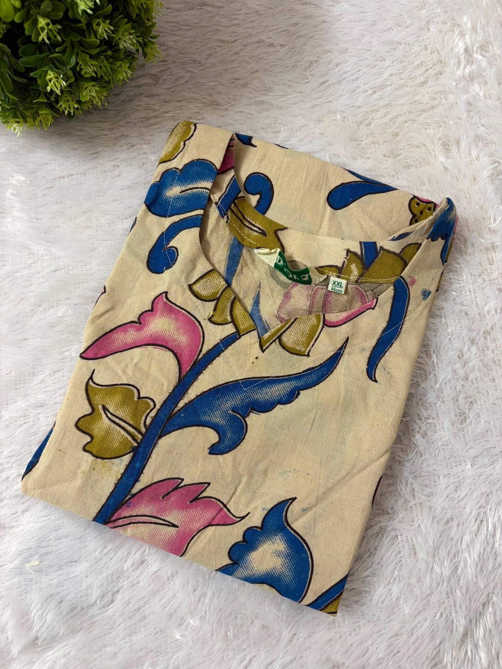 5D5EFFFA-6514-47DD-AA74-C7F88F781E1D Kalamkari Kurti- THK193 - Image 1