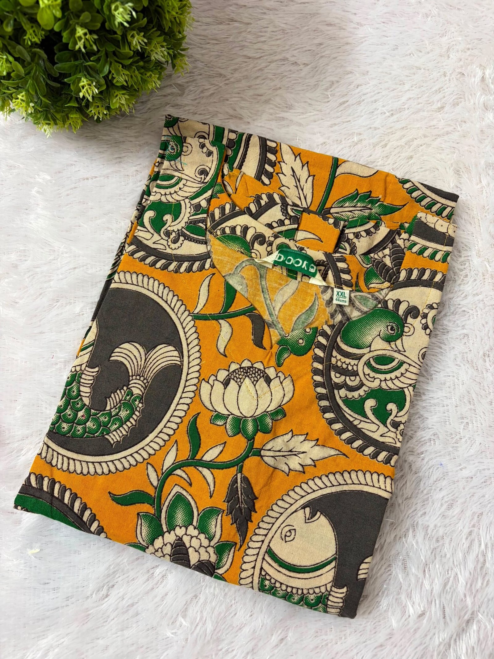 71FC1425-C940-4170-BA90-8C79C75C8135 Kalamkari Kurti- THK194 - Image 1