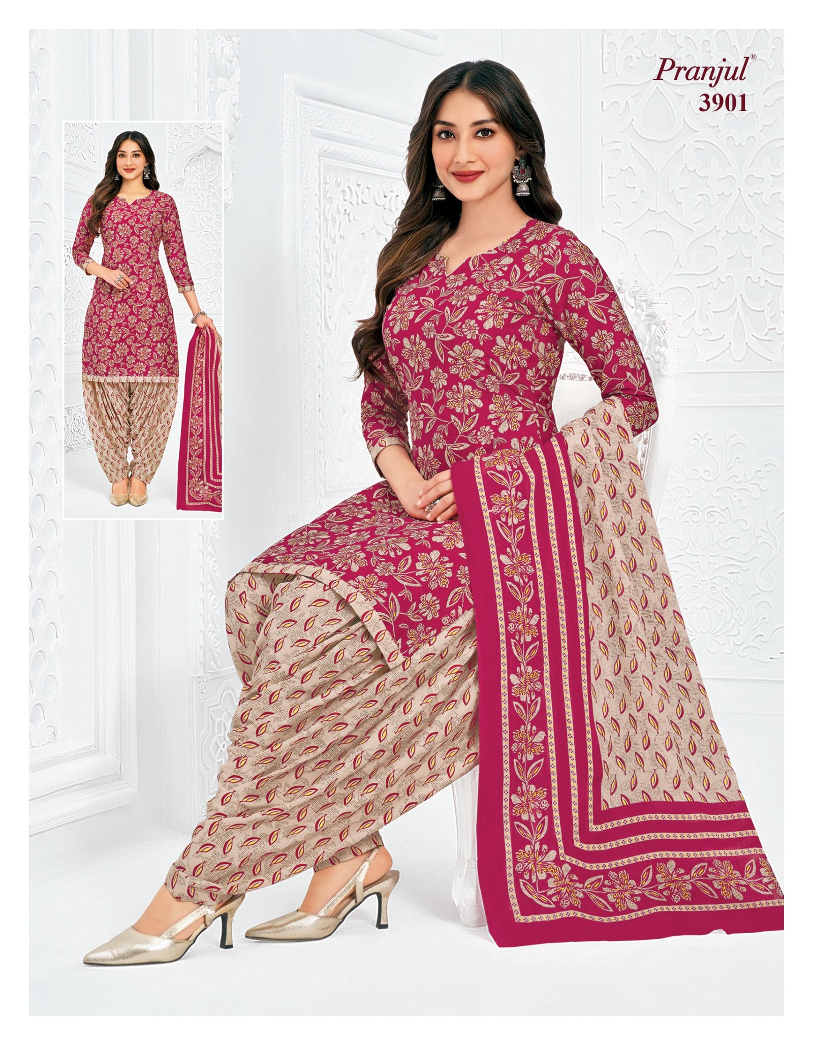 3901 Readymade Patiyala Set - 3901 - Image 1