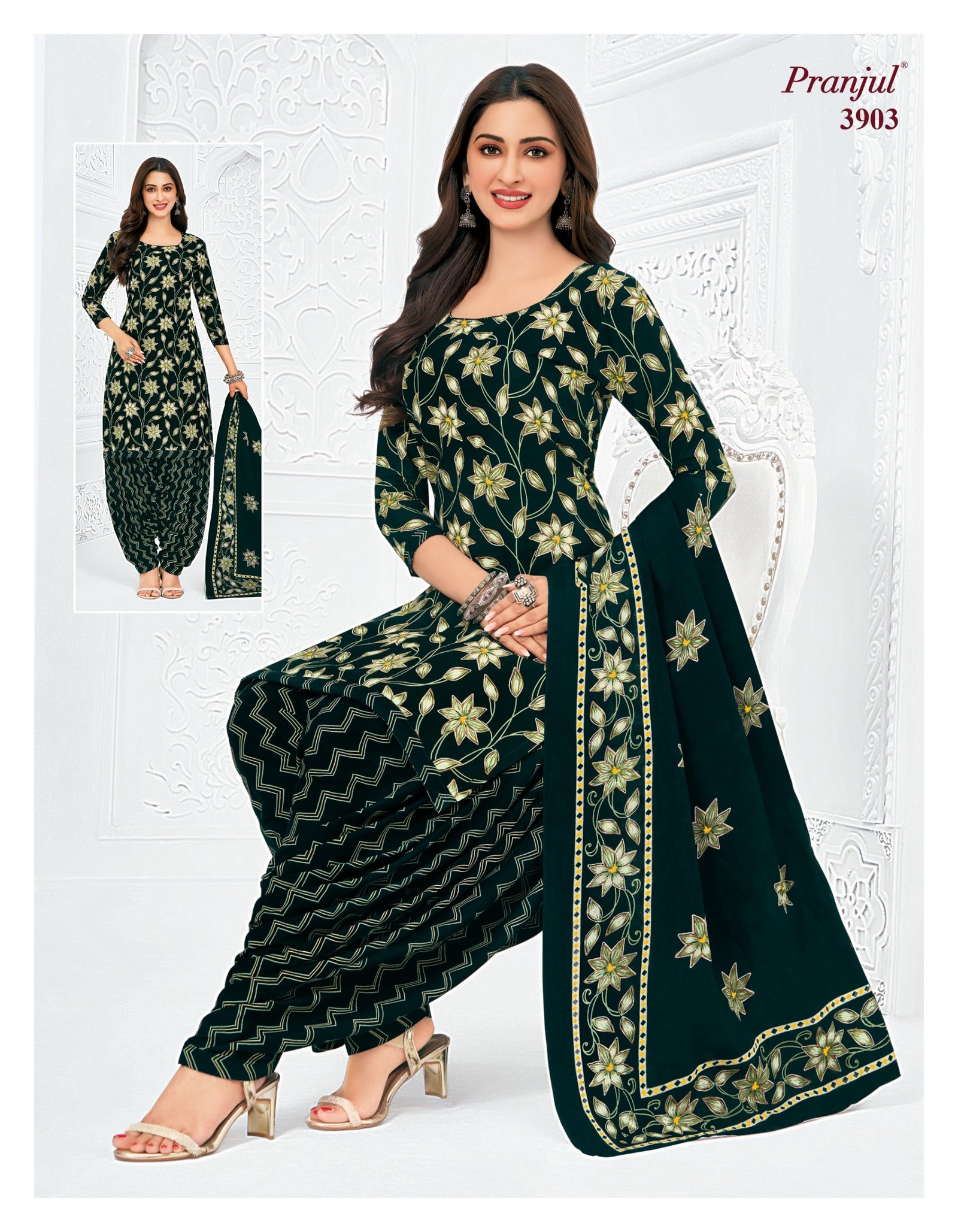 3903 Readymade Patiyala Set - 3903 - Image 1