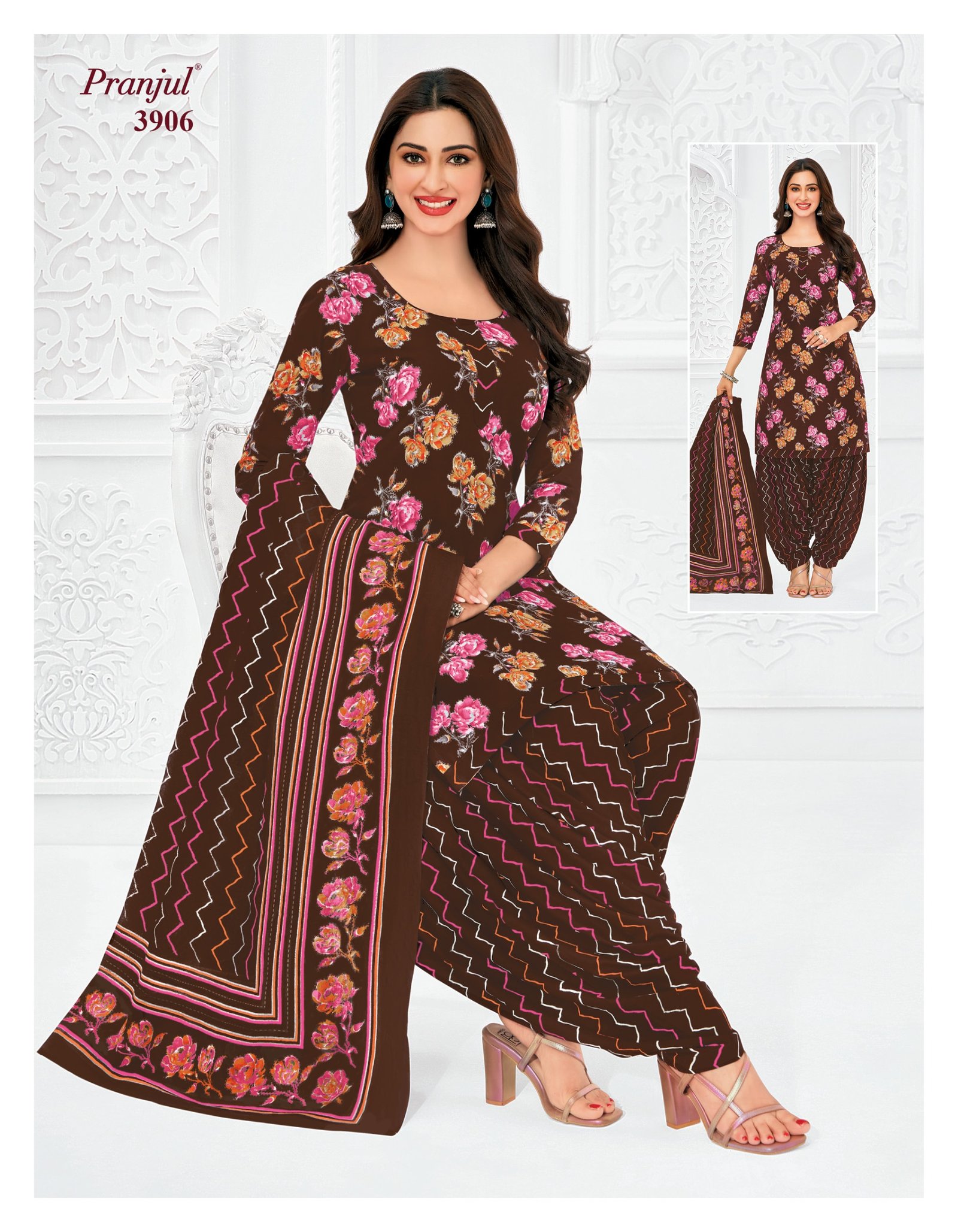 3906 Readymade Patiyala Set - 3906 - Image 1