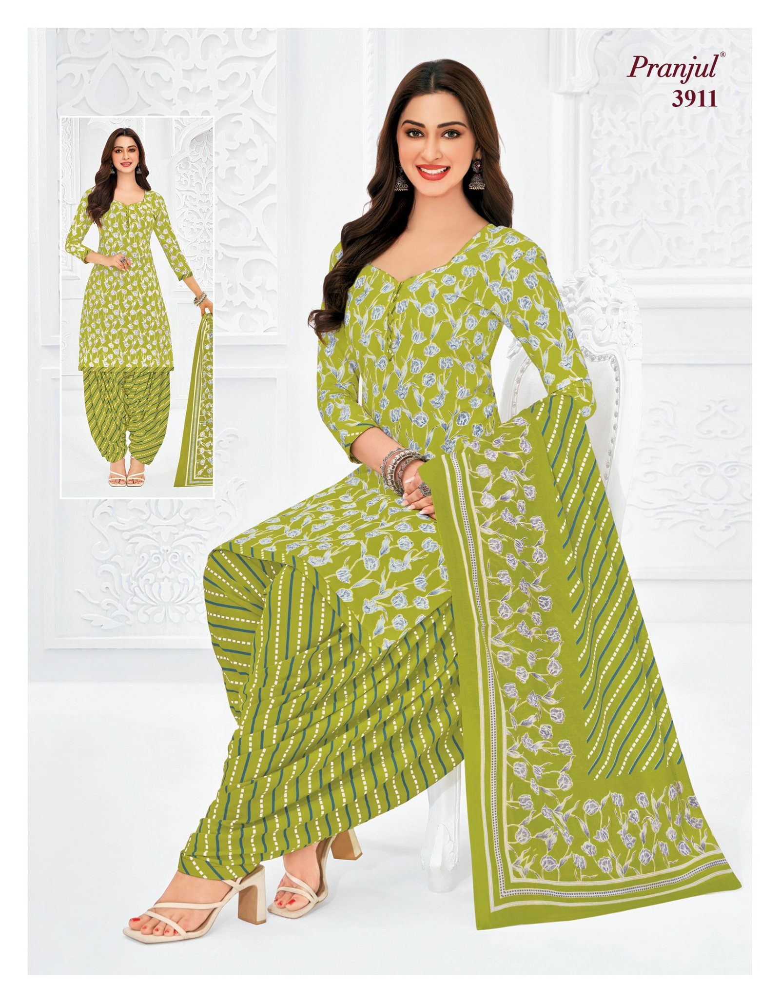 3911 Readymade Patiyala Set - 3911 - Image 1