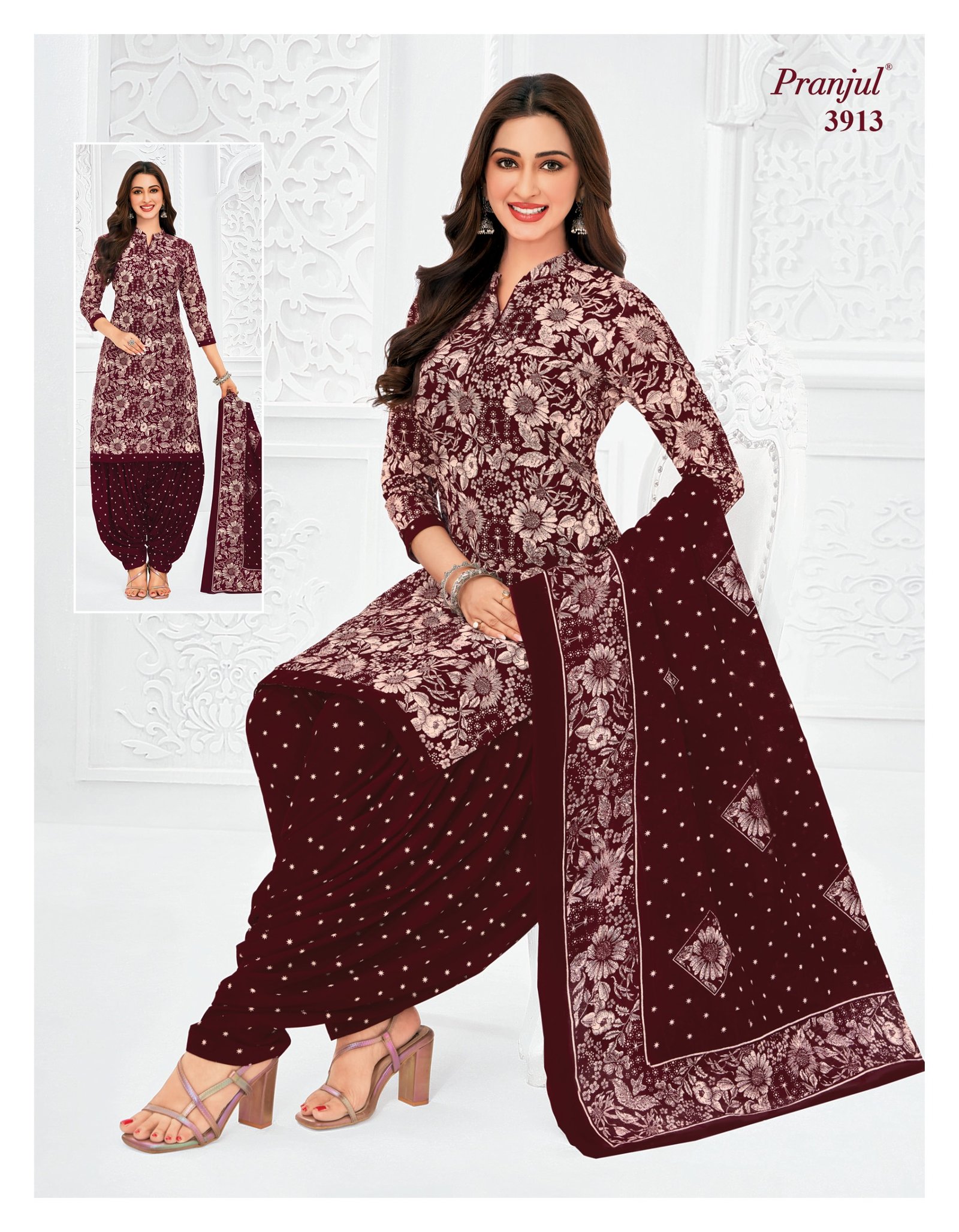 3913 Readymade Patiyala Set - 3913 - Image 1