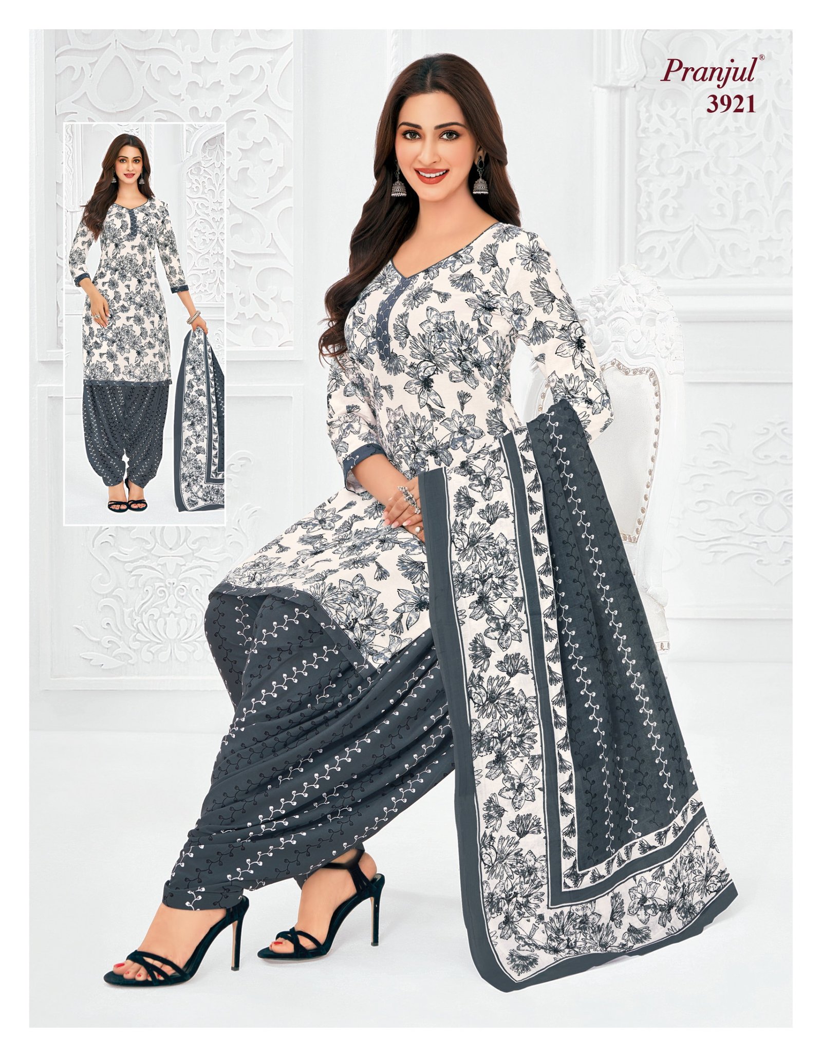 3921 Readymade Patiyala Set - 3921 - Image 1