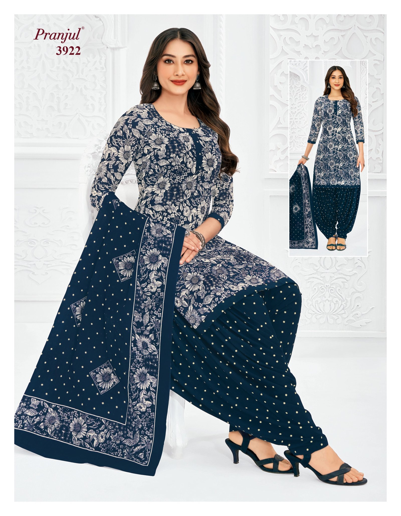 3922 Readymade Patiyala Set - 3922 - Image 1
