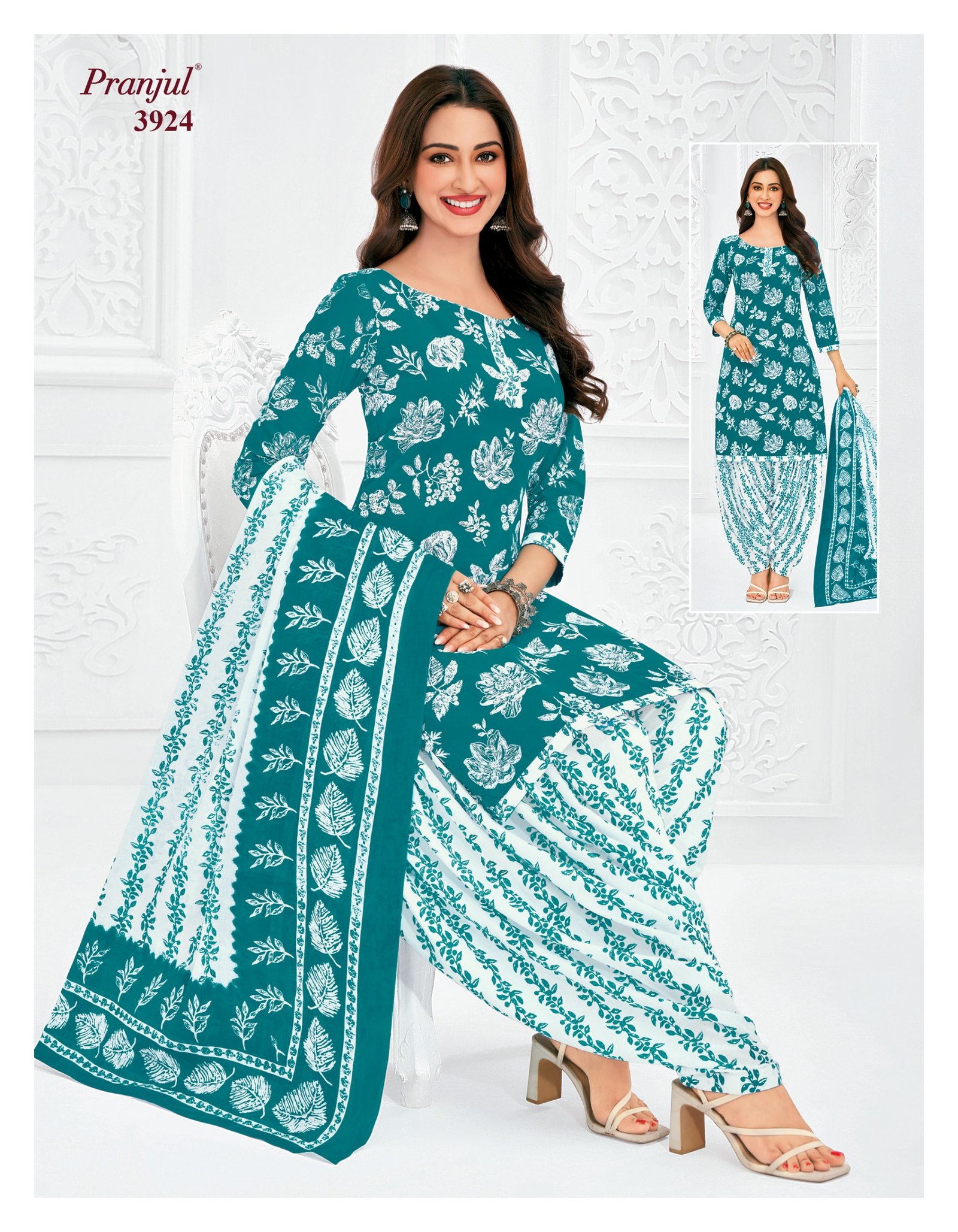 3924 Readymade Patiyala Set - 3924 - Image 1