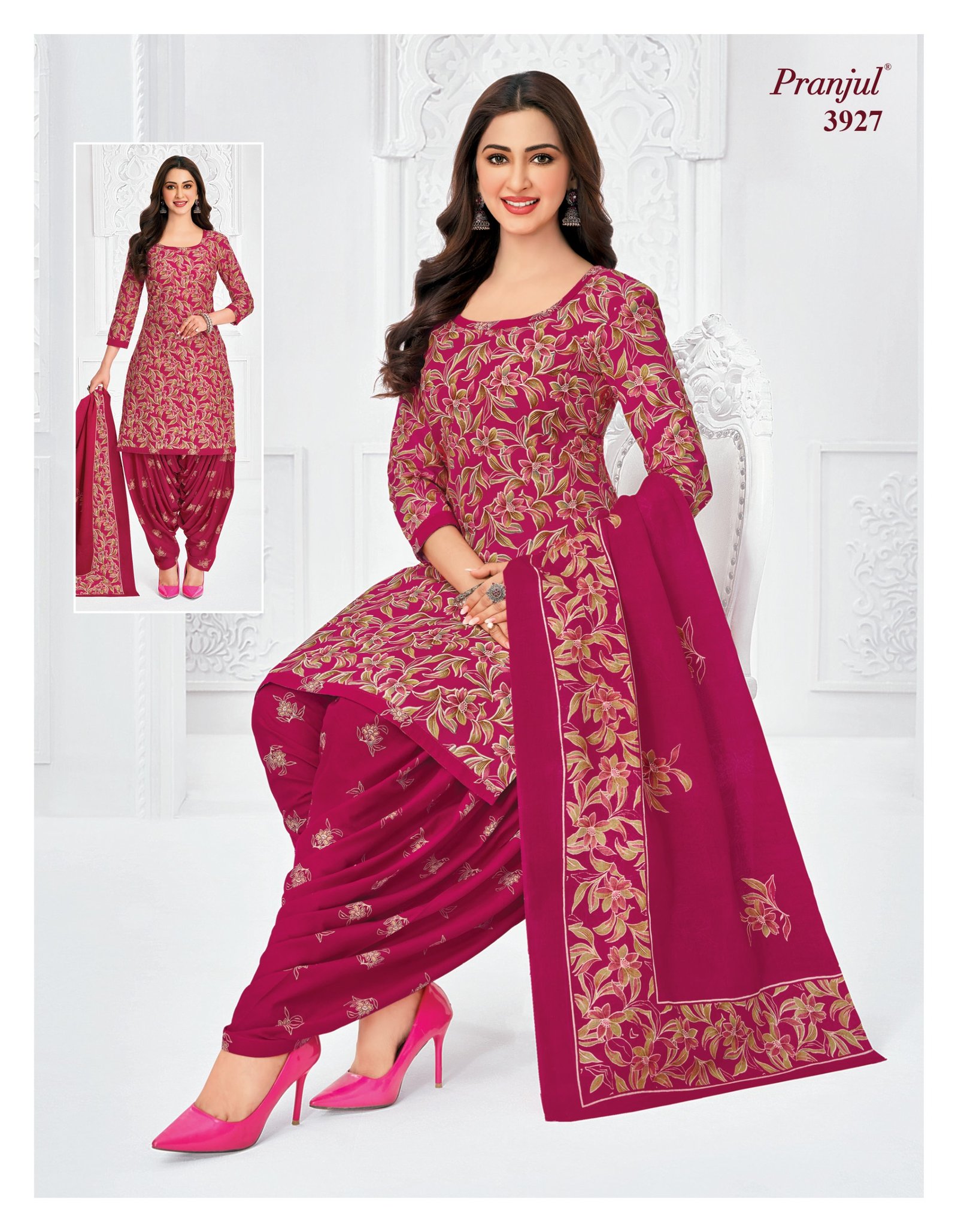 3927 Readymade Patiyala Set - 3927 - Image 1