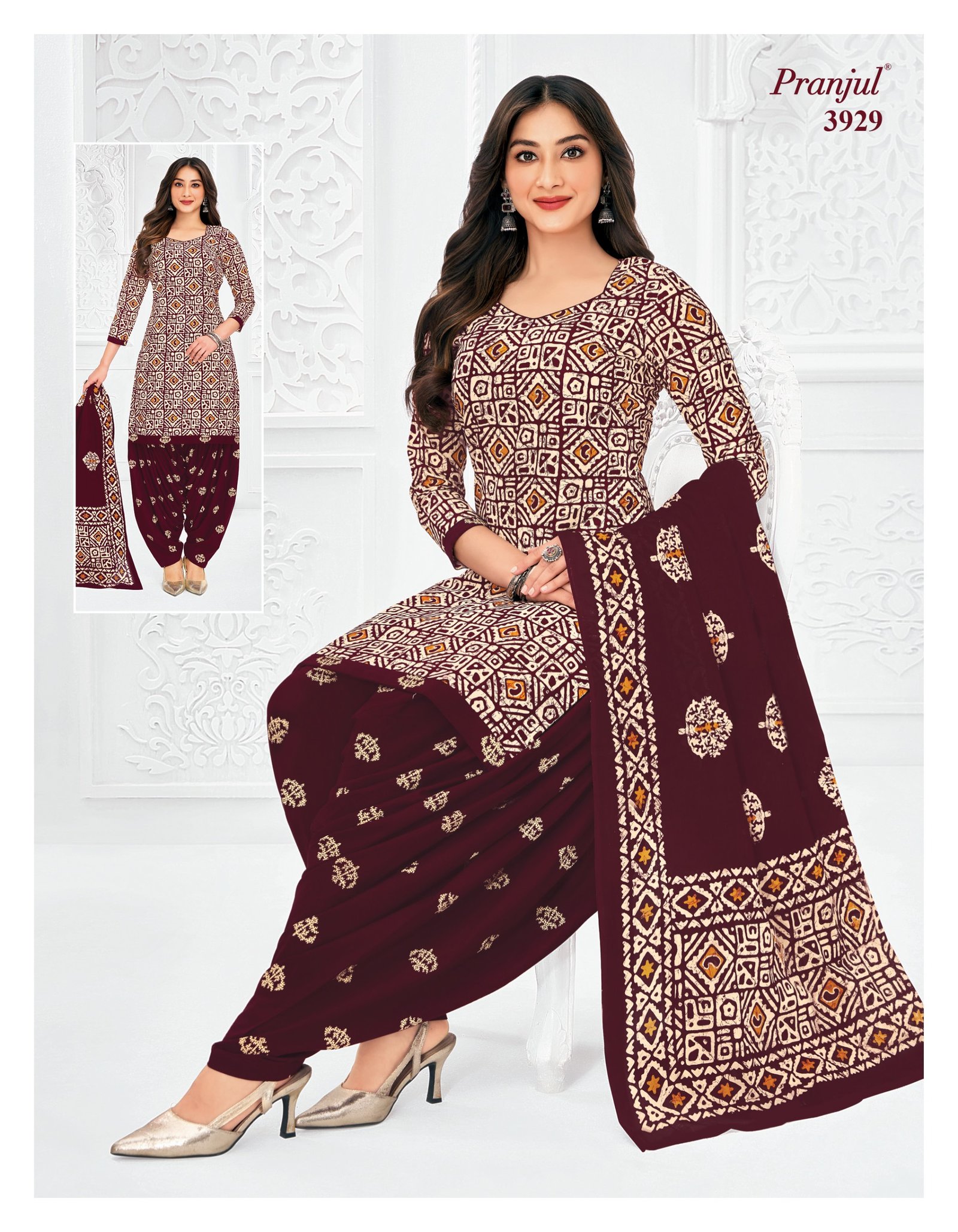 3929 Readymade Patiyala Set - 3929 - Image 1