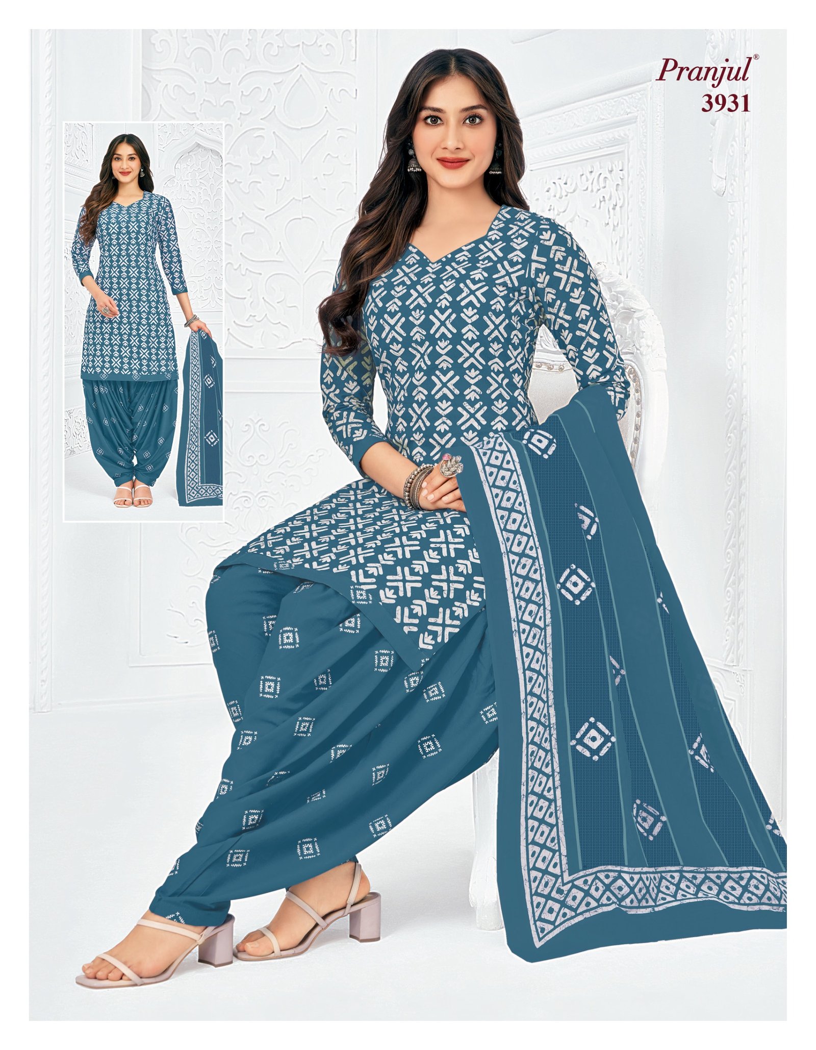 3931 Readymade Patiyala Set - 3931 - Image 1
