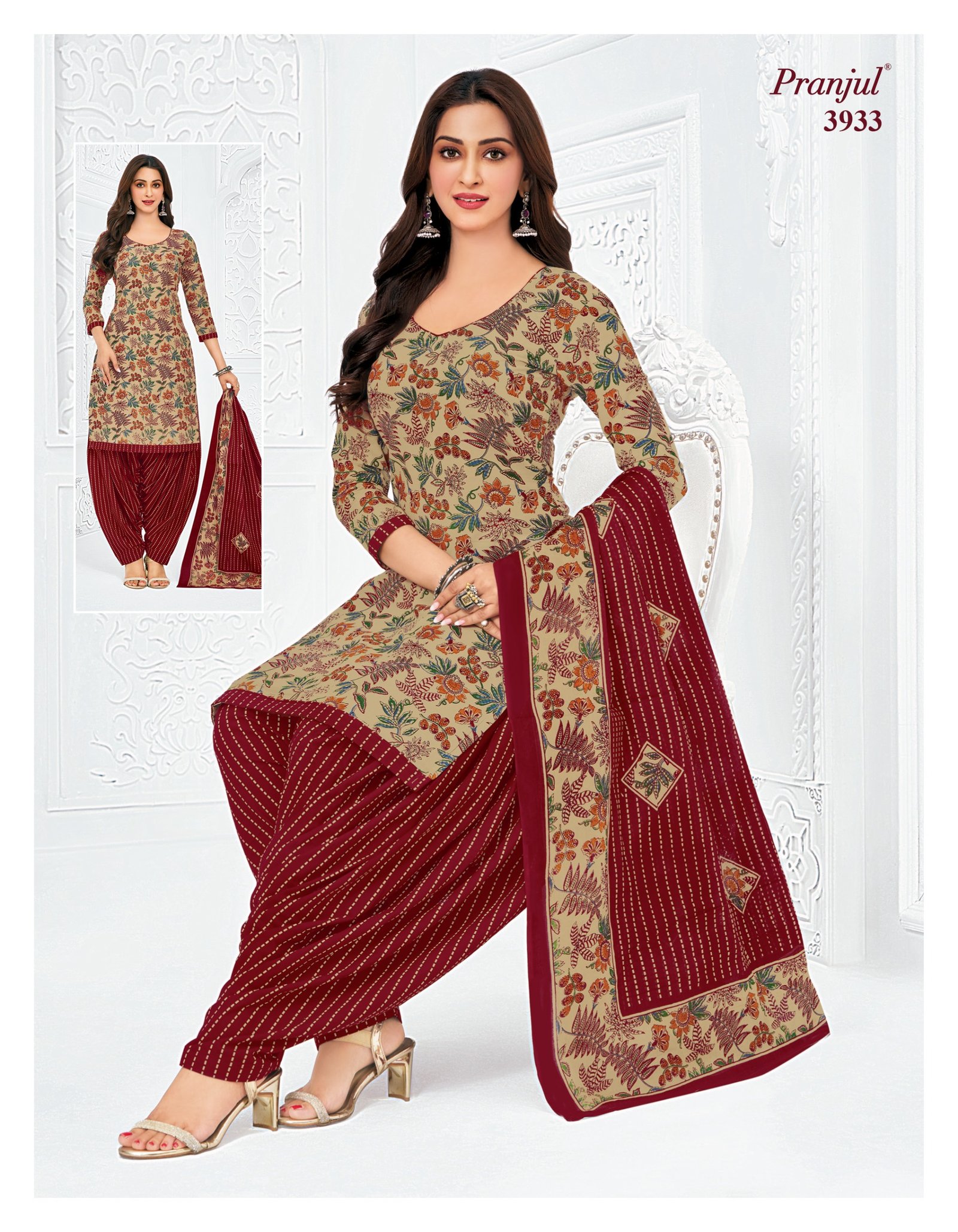 3933 Readymade Patiyala Set - 3933 - Image 1