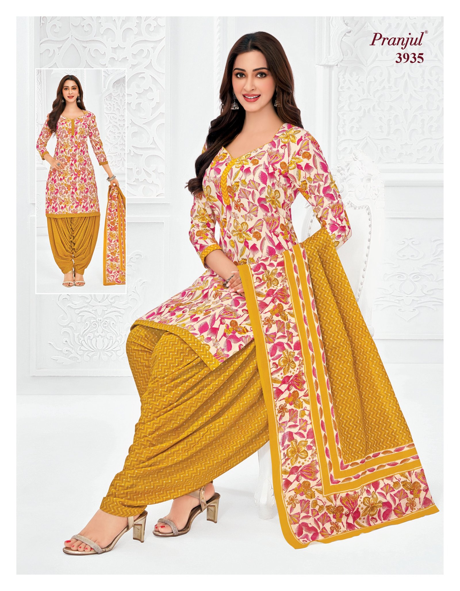 3935 Readymade Patiyala Set - 3935 - Image 1